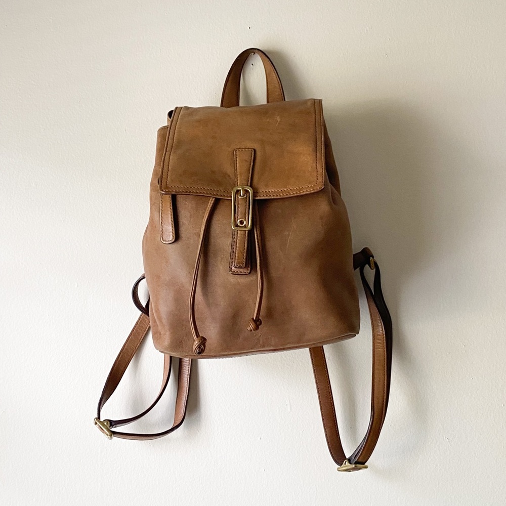 Vintage Coach Legacy Small Backpack, camel color